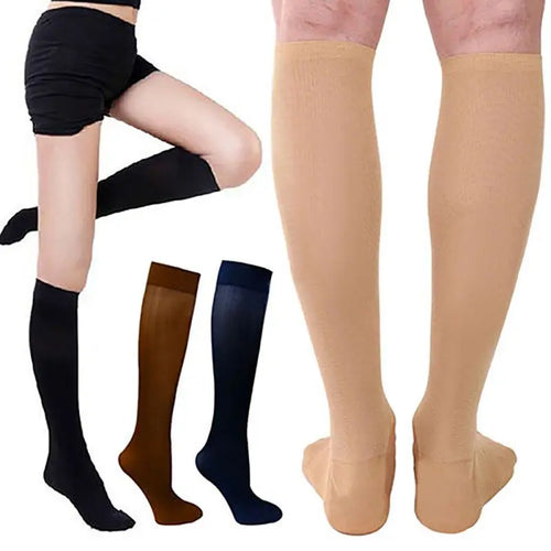 SoftCuff Compression Socks Beige