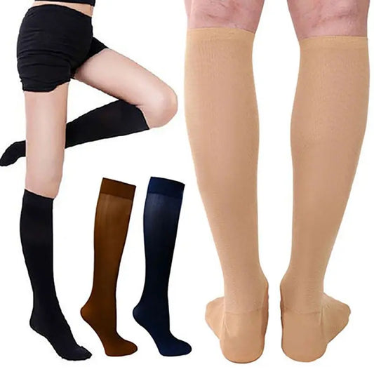 SoftCuff Compression Socks Beige